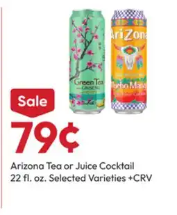 Stater Bros Arizona Tea or Juice Cocktail offer