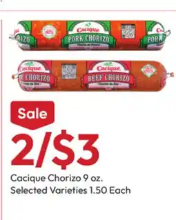 Stater Bros Cacique Chorizo offer