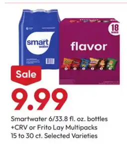 Stater Bros Smartwater 6/33.8 fl. oz. bottles +CRV or Frito Lay Multipacks 15 to 30 ct offer