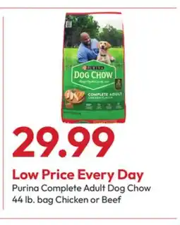 Stater Bros Purina Complete Adult Dog Chow 44 lb. bag Chicken or Beef offer
