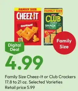 Stater Bros Family Size Cheez-It or Club Crackers offer