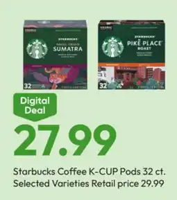 Stater Bros Starbucks Coffee K-CUP Pods offer