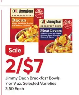 Stater Bros Jimmy Dean Breakfast Bowls offer