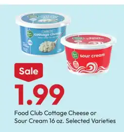 Stater Bros Food Club Cottage Cheese or Sour Cream offer