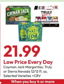 Stater Bros Cayman Jack Margaritas, Truly or Sierra Nevada offer
