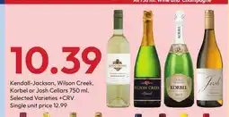 Stater Bros Kendall-Jackson, Wilson Creek, Korbel or Josh Cellars offer