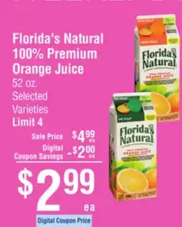 Smart & Final Florida's Natural 100% Premium Orange Juice offer