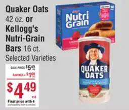 Smart & Final Quaker Oats or Kellogg's Nutri-Grain Bars offer