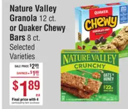 Smart & Final Nature Valley Granola or Quaker Chewy Bars offer