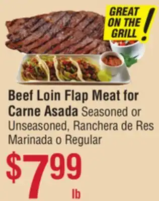 Smart & Final Beef Loin Flap Meat for Carne Asada offer