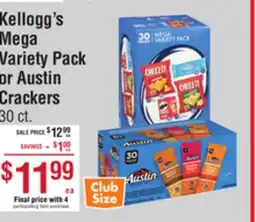 Smart & Final Kellogg's Mega Variety Pack or Austin Crackers offer
