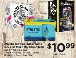 Ralphs Athletic Brewing, GO Brewing NA, Blue Moon NA, Sam Adams NA or White Claw offer