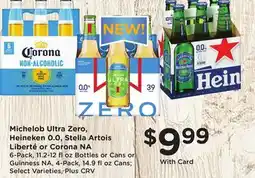 Ralphs Michelob Ultra Zero, Heineken 0.0, Stella Artois Liberté or Corona NA offer