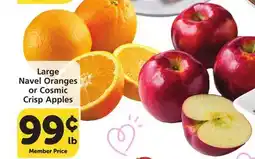 Vons Large Navel Oranges or Cosmic Crisp Apples offer