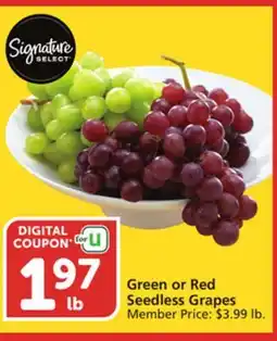 Vons Signature SELECT Green or Red Seedless Grapes offer