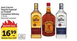 Vons Jose Cuervo Tequila Especial or Fireball Cinnamon Whisky offer