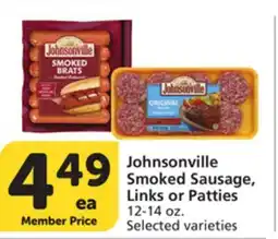 Vons Johnsonville Smoked Sausage, Links or Patties offer