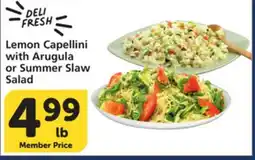 Vons Lemon Capellini with Arugula or Summer Slaw Salad offer