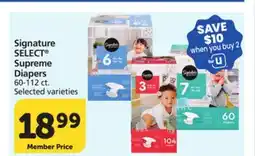 Vons Signature SELECT Supreme Diapers offer