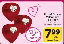 Vons Russell Stover Valentine's Foil Heart offer