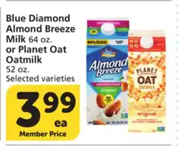 Vons Blue Diamond Almond Breeze Milk 64 oz. or Planet Oat Oatmilk 52 oz offer