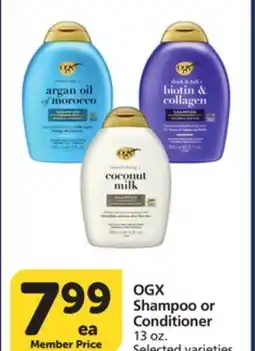 Vons OGX Shampoo or Conditioner offer