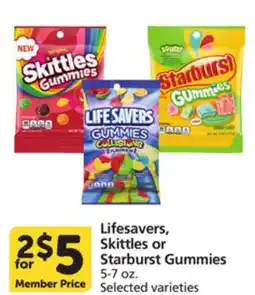 Vons Lifesavers, Skittles or Starburst Gummies offer