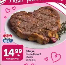 Vons Ribeye Sweetheart Steak offer