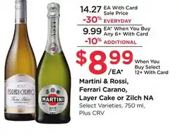 Ralphs Martini & Rossi, Ferrari Carano, Layer Cake or Zilch NA offer