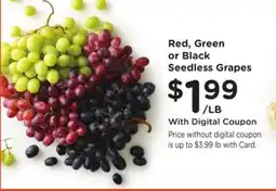 Ralphs Red, Green or Black Seedless Grapes offer