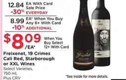Ralphs Freixenet, 19 Crimes Cali Red, Starborough or XXL Wines offer