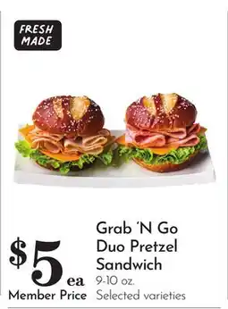 Pavilions Grab'N Go Duo Pretzel Sandwich offer
