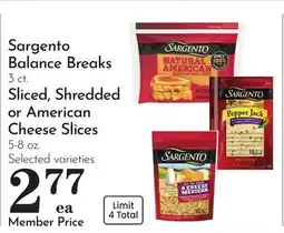 Pavilions Sargento Balance Breaks 3 ct. Sliced, Shredded or American Cheese Slices 5-8 oz offer