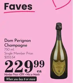 Pavilions Dom Perignon Champagne offer