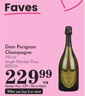 Pavilions Dom Perignon Champagne offer
