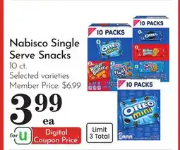 Pavilions Nabisco Single Serve Snacks offer