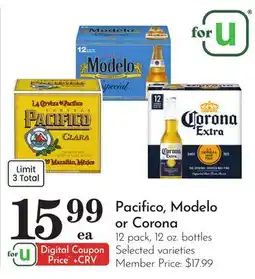 Pavilions Pacifico, Modelo or Corona offer