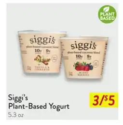 Fresh Thyme Siggi's Plant-Based Yogurt offer