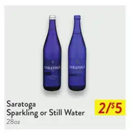 Fresh Thyme Saratoga Sparkling or Still Water offer