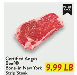 Fresh Thyme Certified Angus Beef Bone-in New York Strip Steak offer