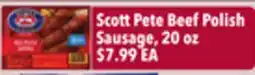 Tony’s Fresh Market Scott Pete Beef Polish Sausage offer