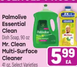 Tony’s Fresh Market Palmolive Essential Clean Dish Soap, 90oz Mr. Clean Multi-Surface Cleaner 41oz offer