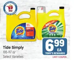 Tony’s Fresh Market Tide Simply offer
