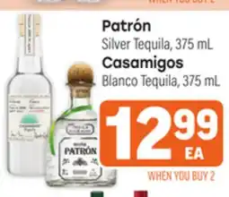 Tony’s Fresh Market Patrón Silver Tequila, 375mL or Casamigos Blanco Tequila, 375mL offer