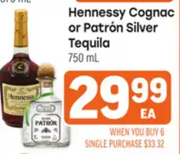 Tony’s Fresh Market Hennessy Cognac or Patrón Silver Tequila offer