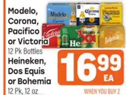 Tony’s Fresh Market Modelo, Corona, Pacifico or Victoria 12 Pk Bottles Heineken, Dos Equis or Bohemia 12 Pk, 12 oz offer