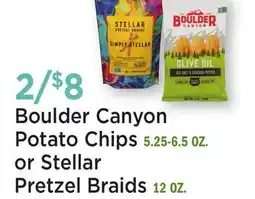 Heinen's Boulder Canyon Potato Chips 5.25-6.5 OZ. or Stellar Pretzel Braids 12 OZ offer