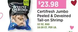 Heinen's Certifresh Jumbo Peeled & Deveined Tail-on Shrimp offer