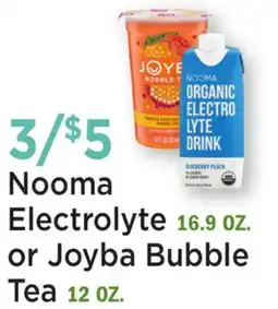 Heinen's Nooma Electrolyte 16.9 OZ. or Joyba Bubble Tea 12 OZ offer