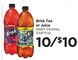 Food 4 Less Brisk Tea or Juice offer